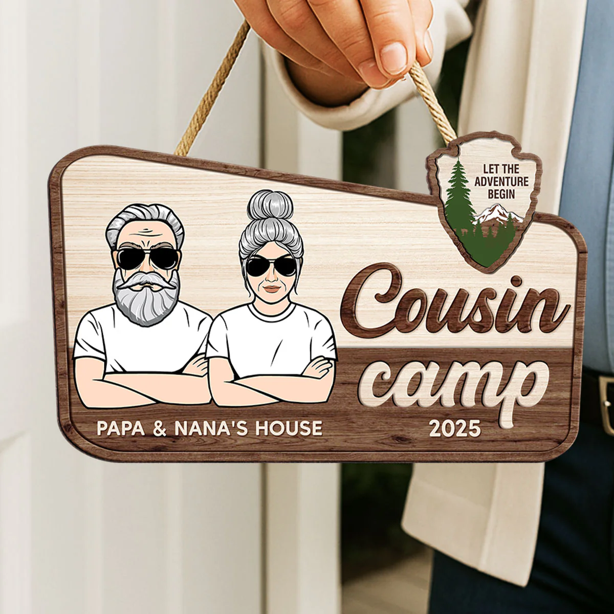 Welcome To Cousin Camp Grandparents' House Personalized Door Sign - Image 5