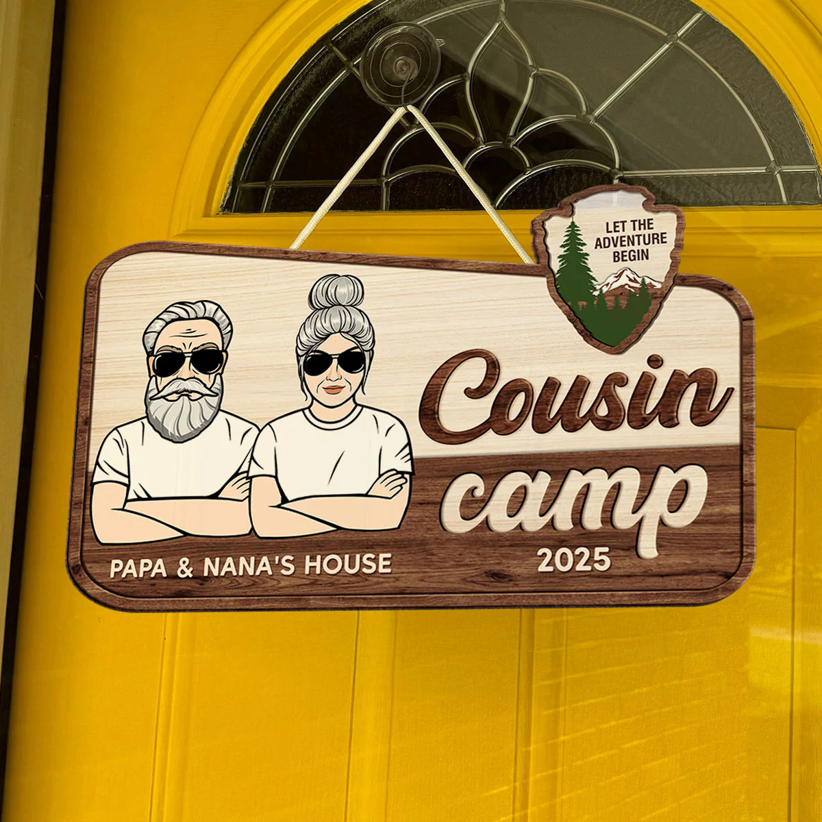 Welcome To Cousin Camp Grandparents' House Personalized Door Sign - Image 6