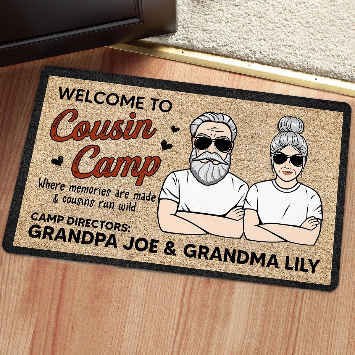 Welcome To Cousin Camp Grandparents House Personalized Doormat - Image 2