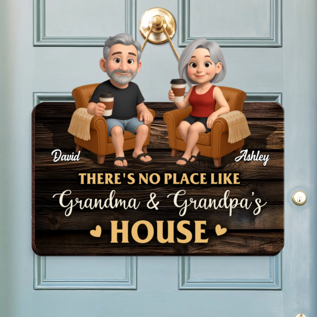 Welcome To Grandma Grandpa House Personalized Wood Sign - Image 9