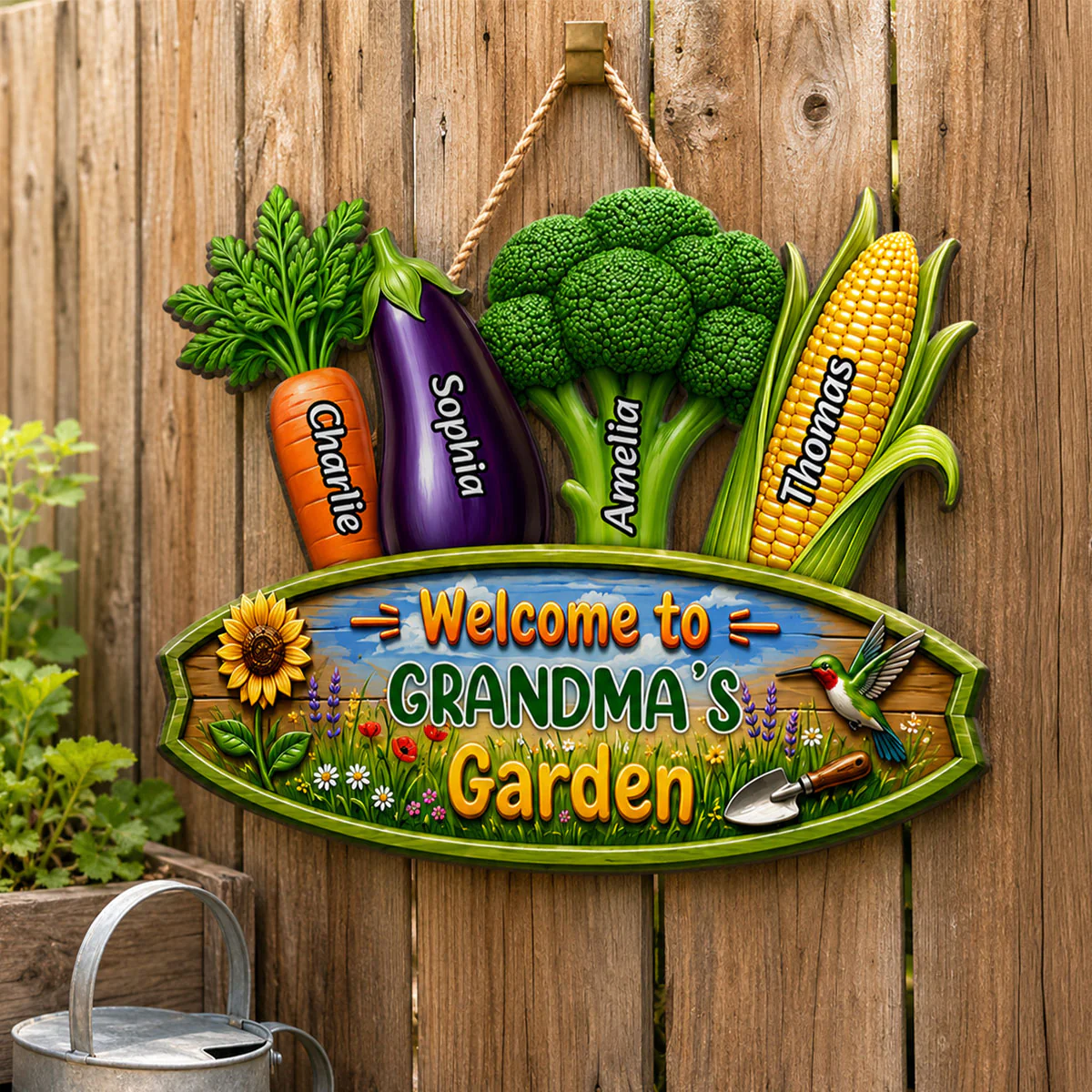 Welcome To Grandma's Garden - Personalized Wood Sign - Gift For Grandma, Garden Decorations - Image 3