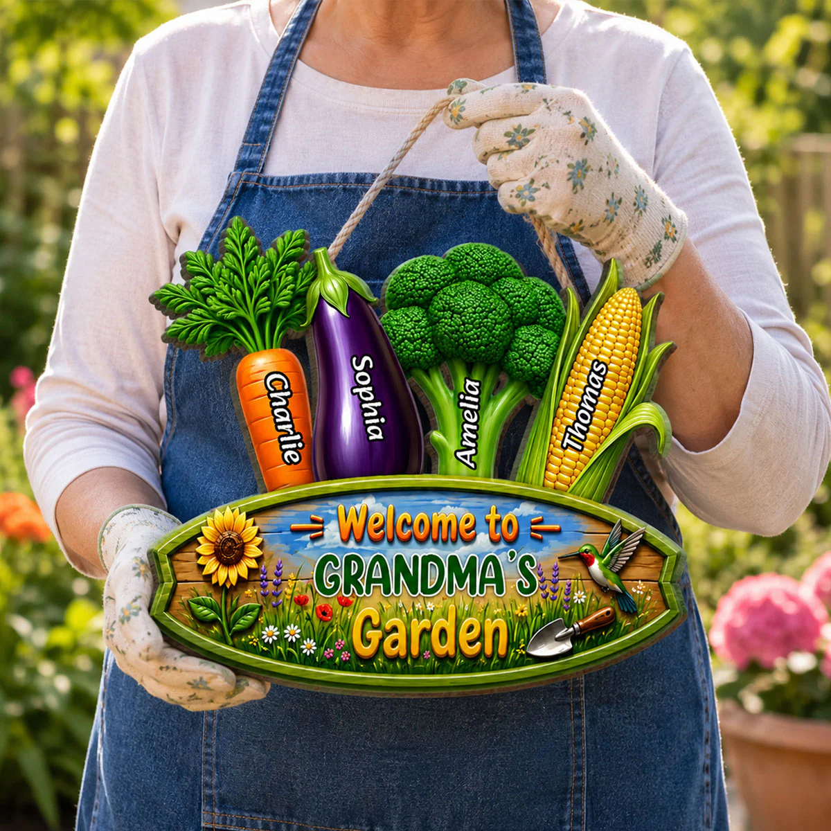 Welcome To Grandma's Garden - Personalized Wood Sign - Gift For Grandma, Garden Decorations - Image 4