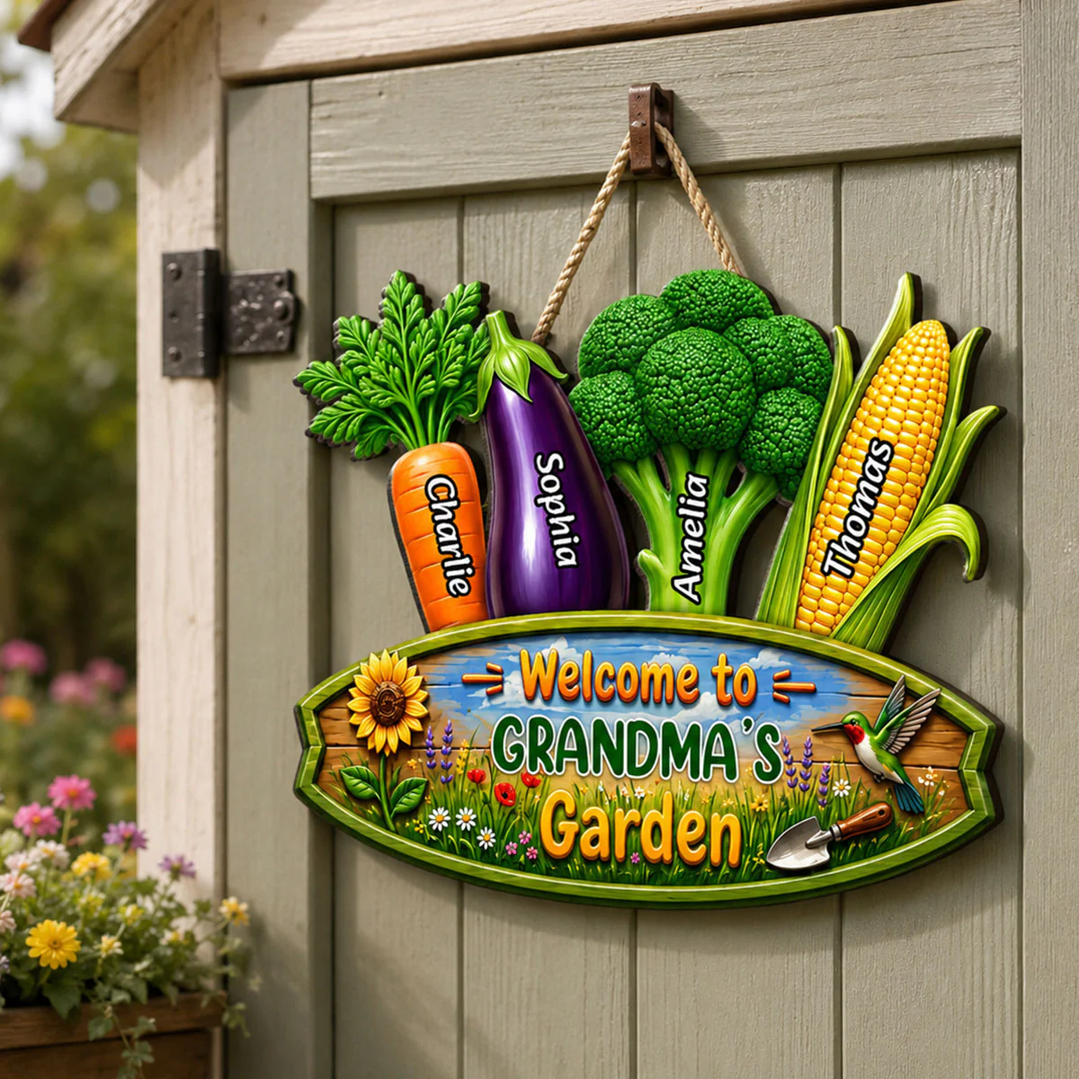Welcome To Grandma's Garden - Personalized Wood Sign - Gift For Grandma, Garden Decorations - Image 5