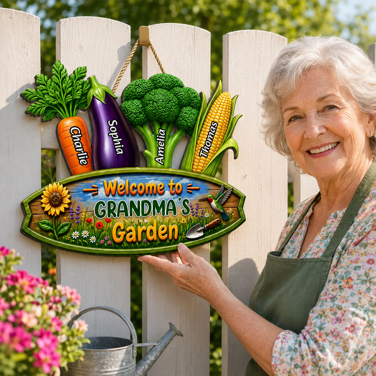 Welcome To Grandma's Garden - Personalized Wood Sign - Gift For Grandma, Garden Decorations - Image 7