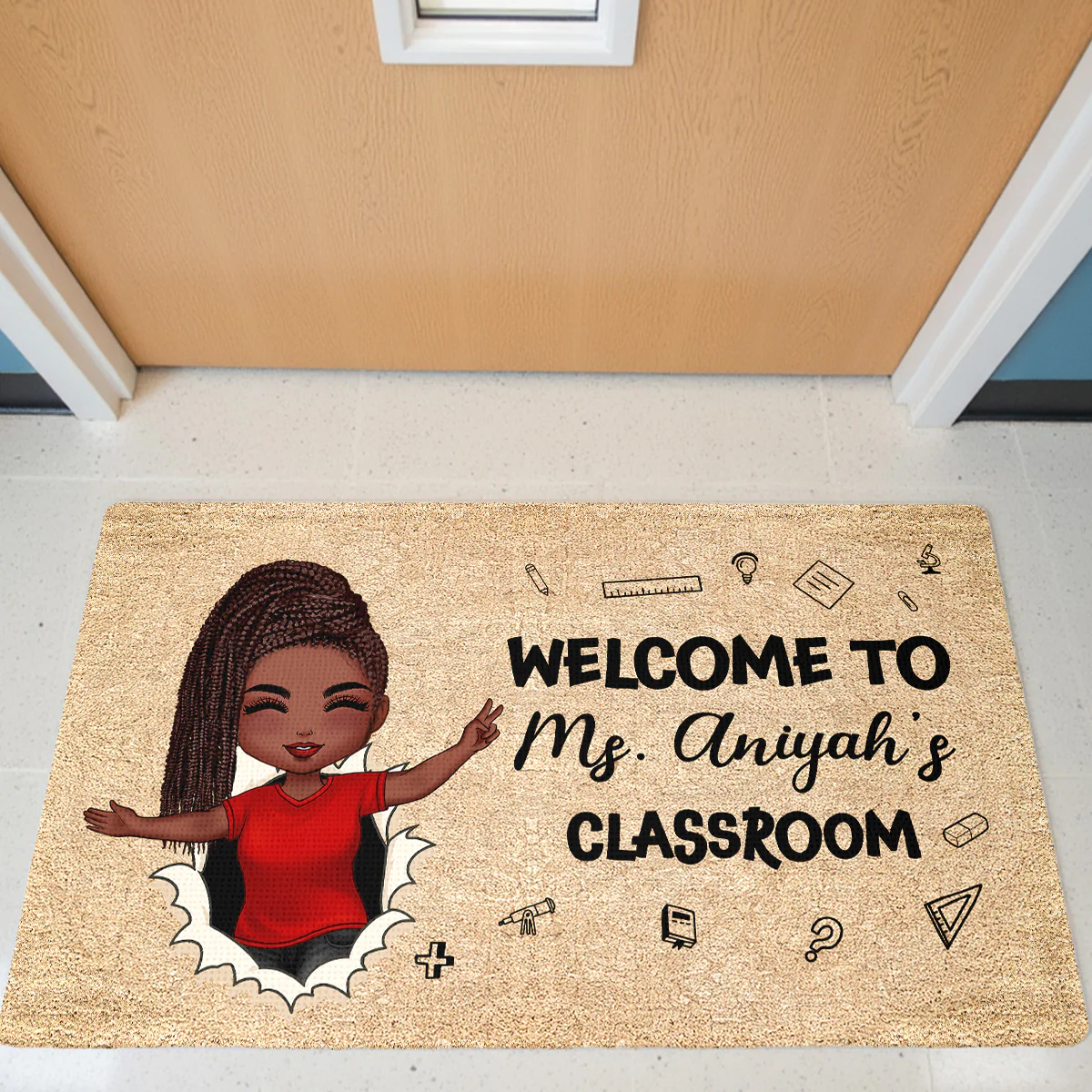 Welcome To My Class Happy Teacher Personalized Doormat, Classroom Decor - Image 3
