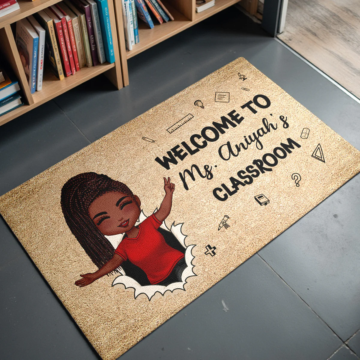 Welcome To My Class Happy Teacher Personalized Doormat, Classroom Decor - Image 4