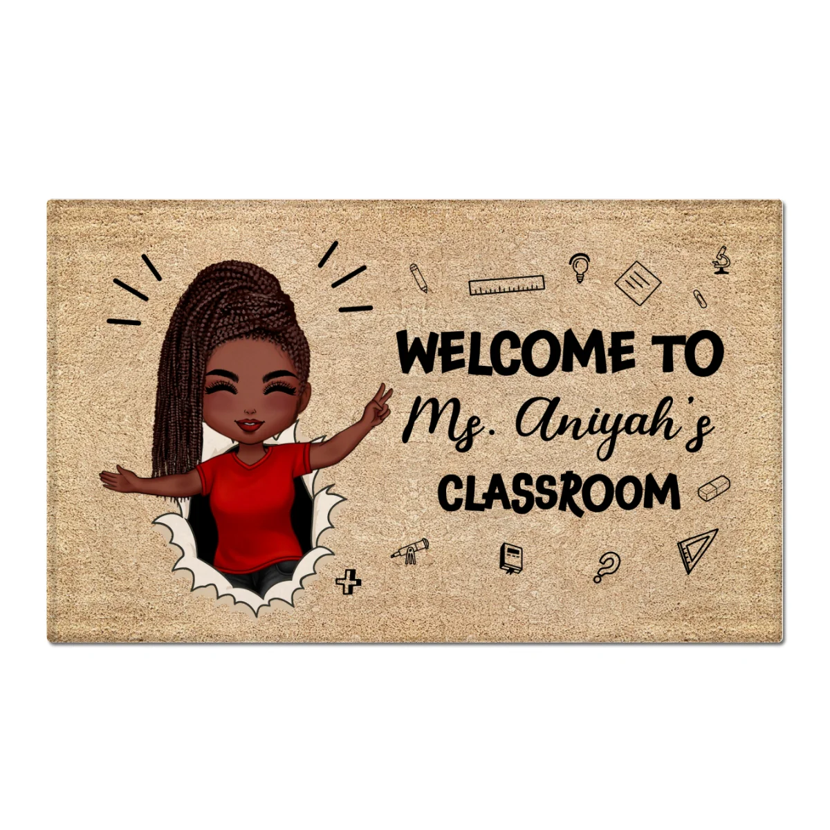 Welcome To My Class Happy Teacher Personalized Doormat, Classroom Decor - Image 6