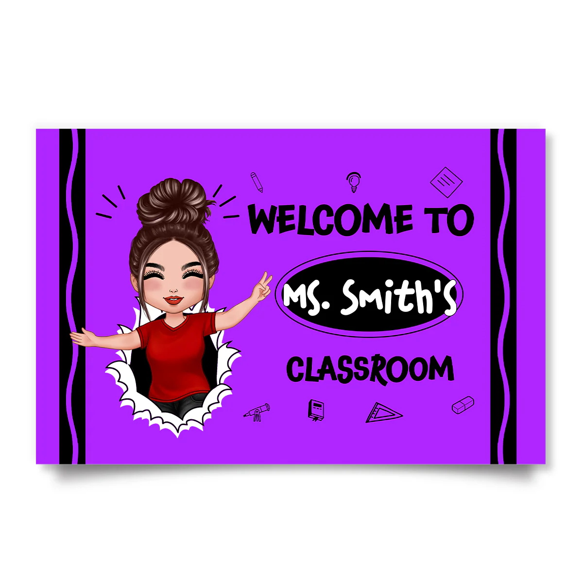Welcome To My Class Happy Teacher Crayon Theme Personalized Poster, Classroom Decor, Back To School Gift - Image 4