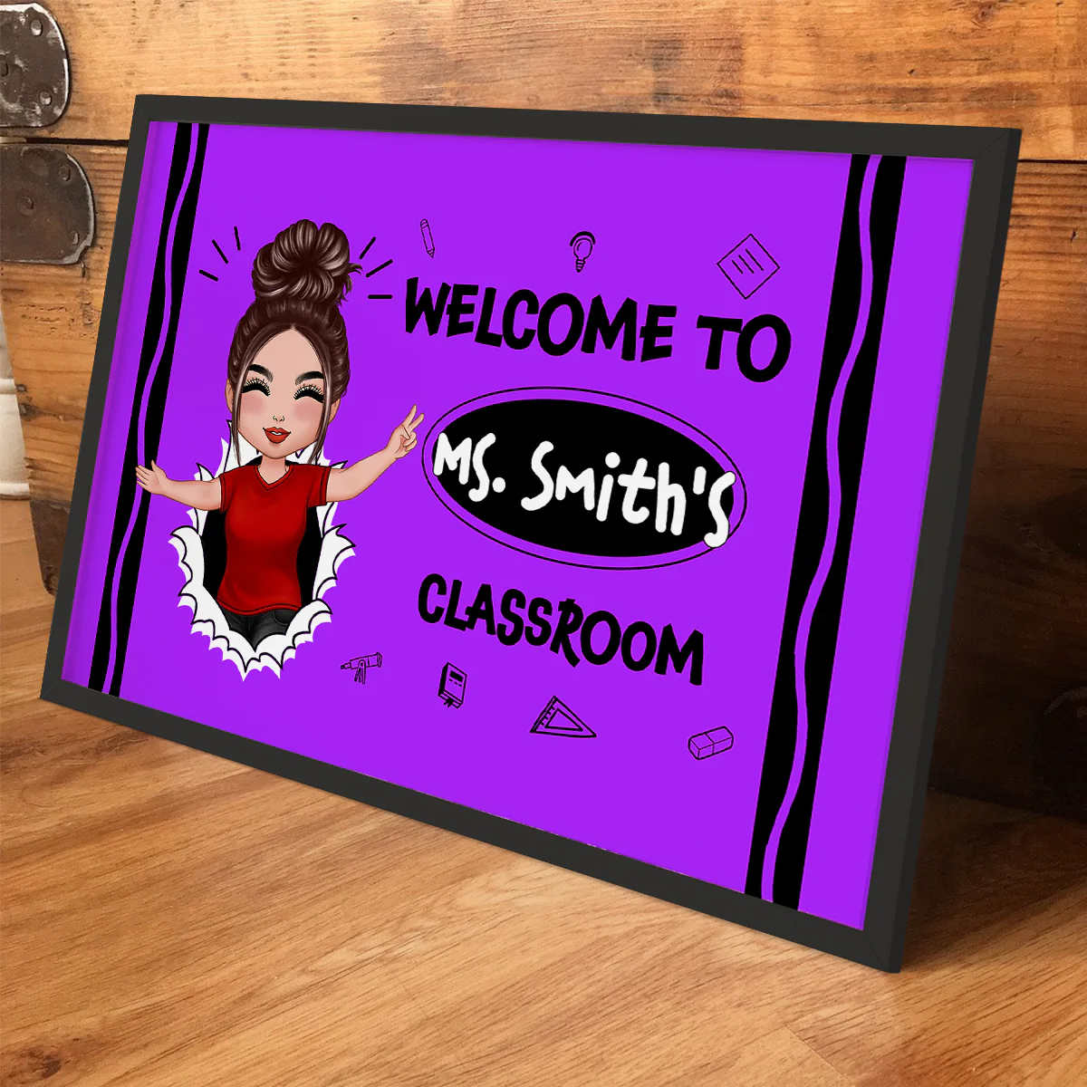 Welcome To My Class Happy Teacher Crayon Theme Personalized Poster, Classroom Decor, Back To School Gift - Image 6