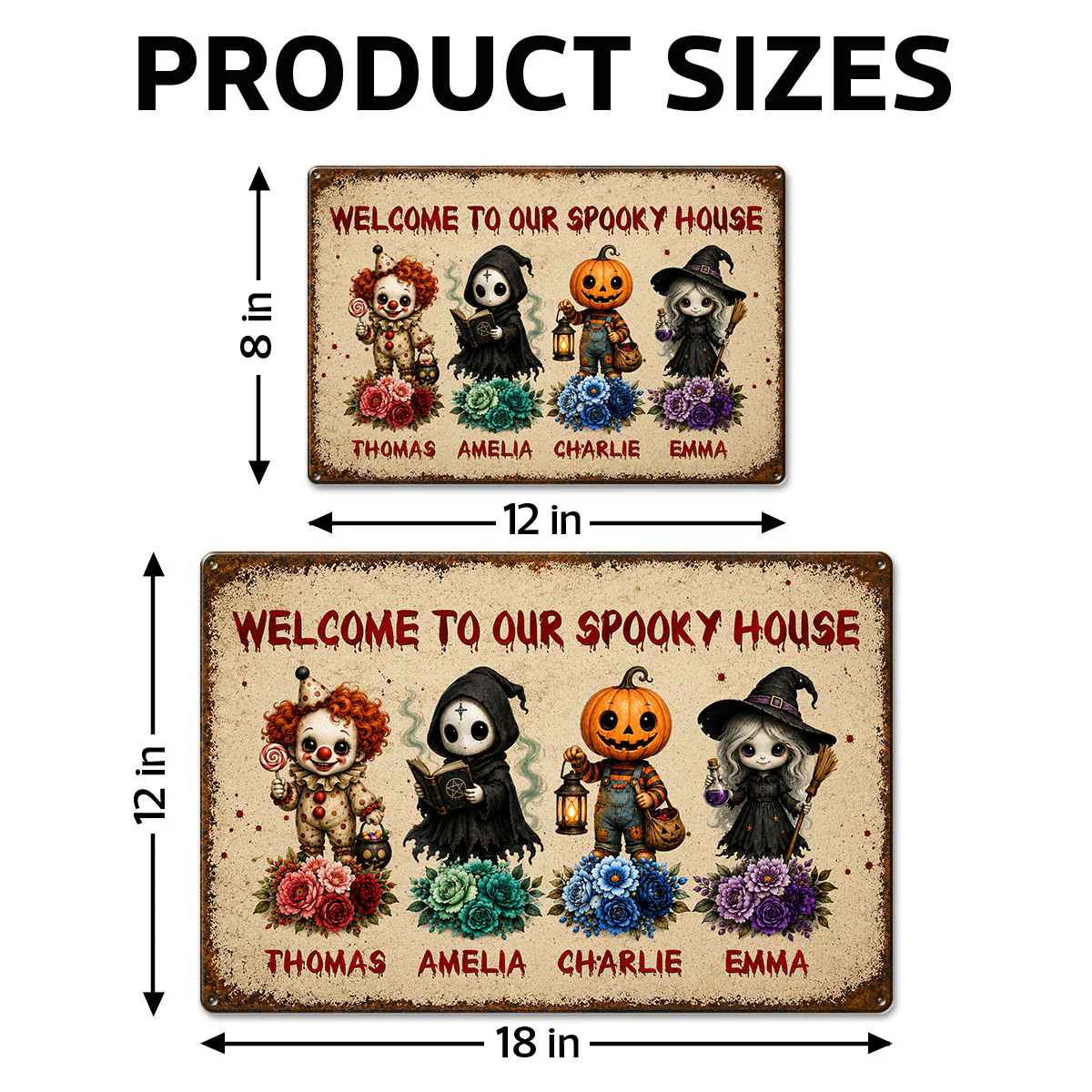 Welcome To Our Spooky House - Personalized Metal Sign - Halloween Decor Gift, Gift For Family - Image 8