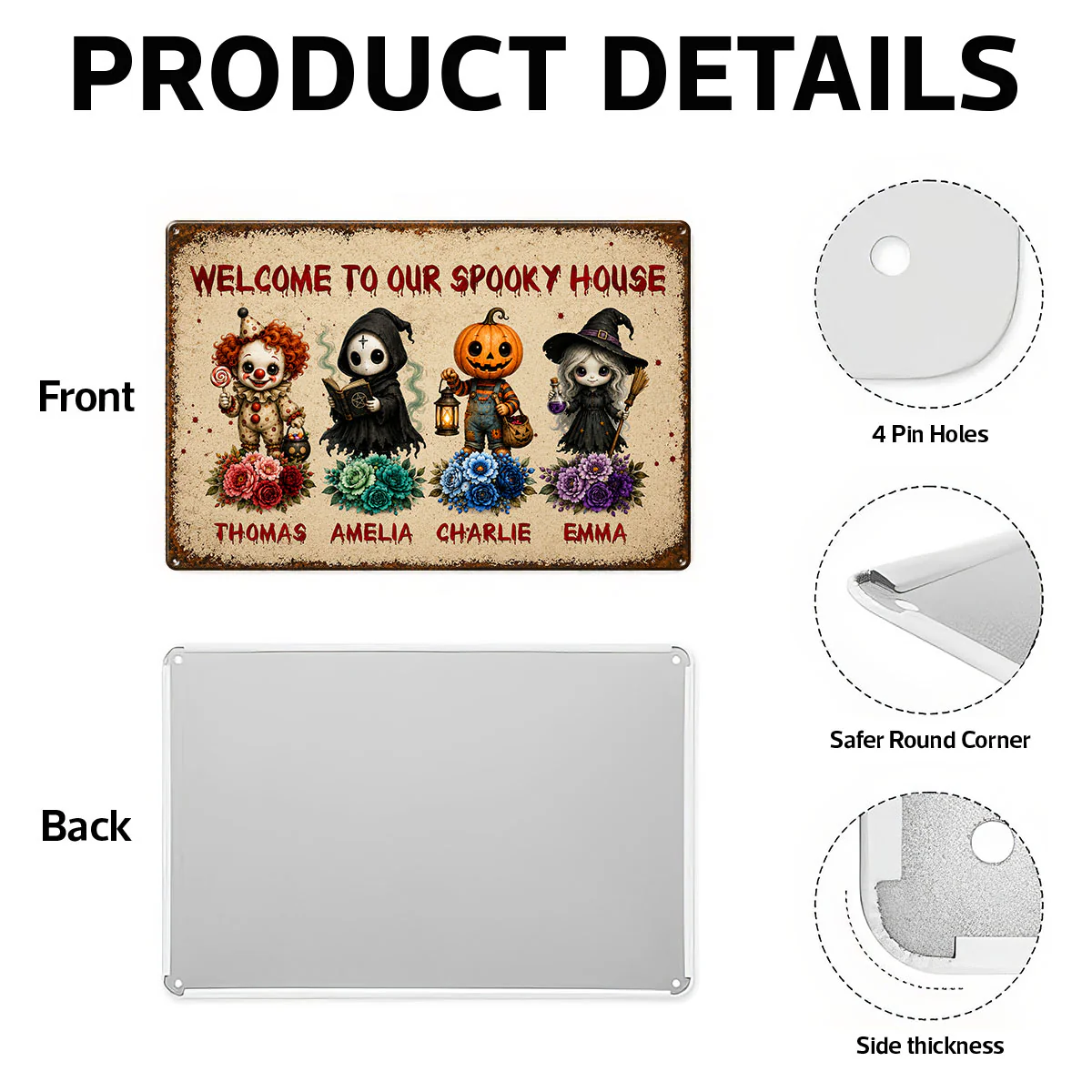 Welcome To Our Spooky House - Personalized Metal Sign - Halloween Decor Gift, Gift For Family - Image 9