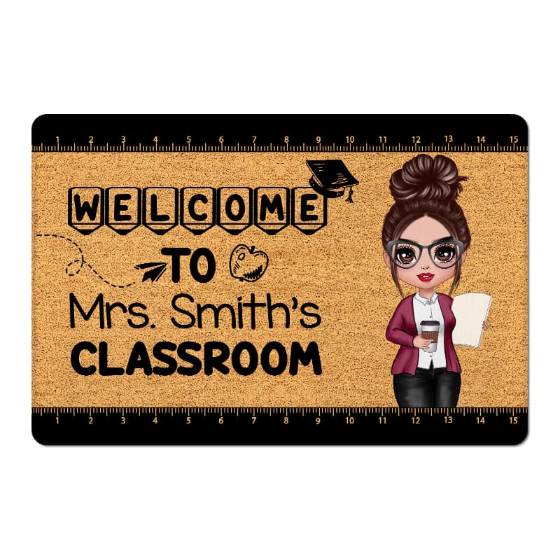 Welcome To Teacher Classroom Simple Personalized Doormat - Image 2