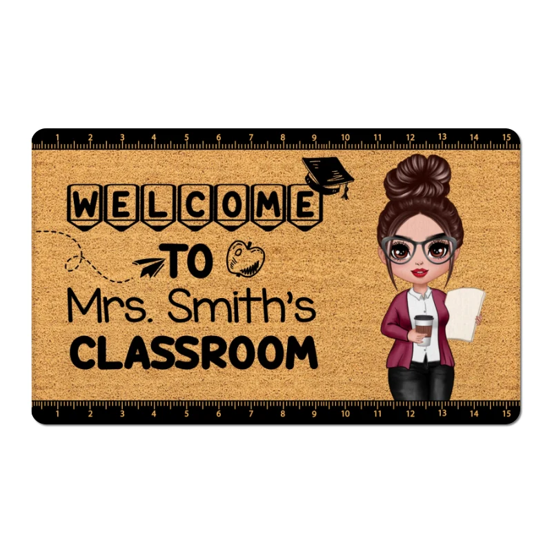 Welcome To Teacher Classroom Simple Personalized Doormat - Image 4