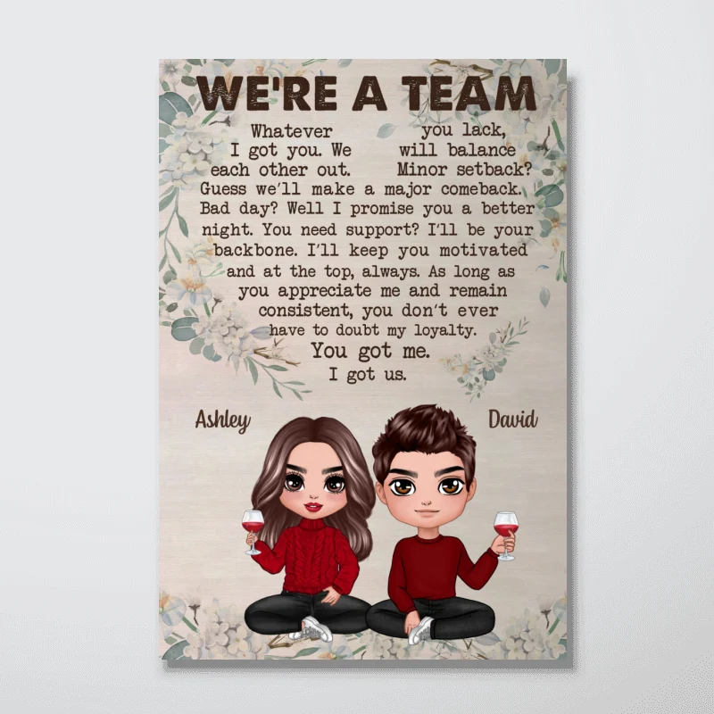 We‘re A Team Valentine’s Day Gift, Anniversary Gift For Him Gift For Her Personalized Vertical Poster - Image 12