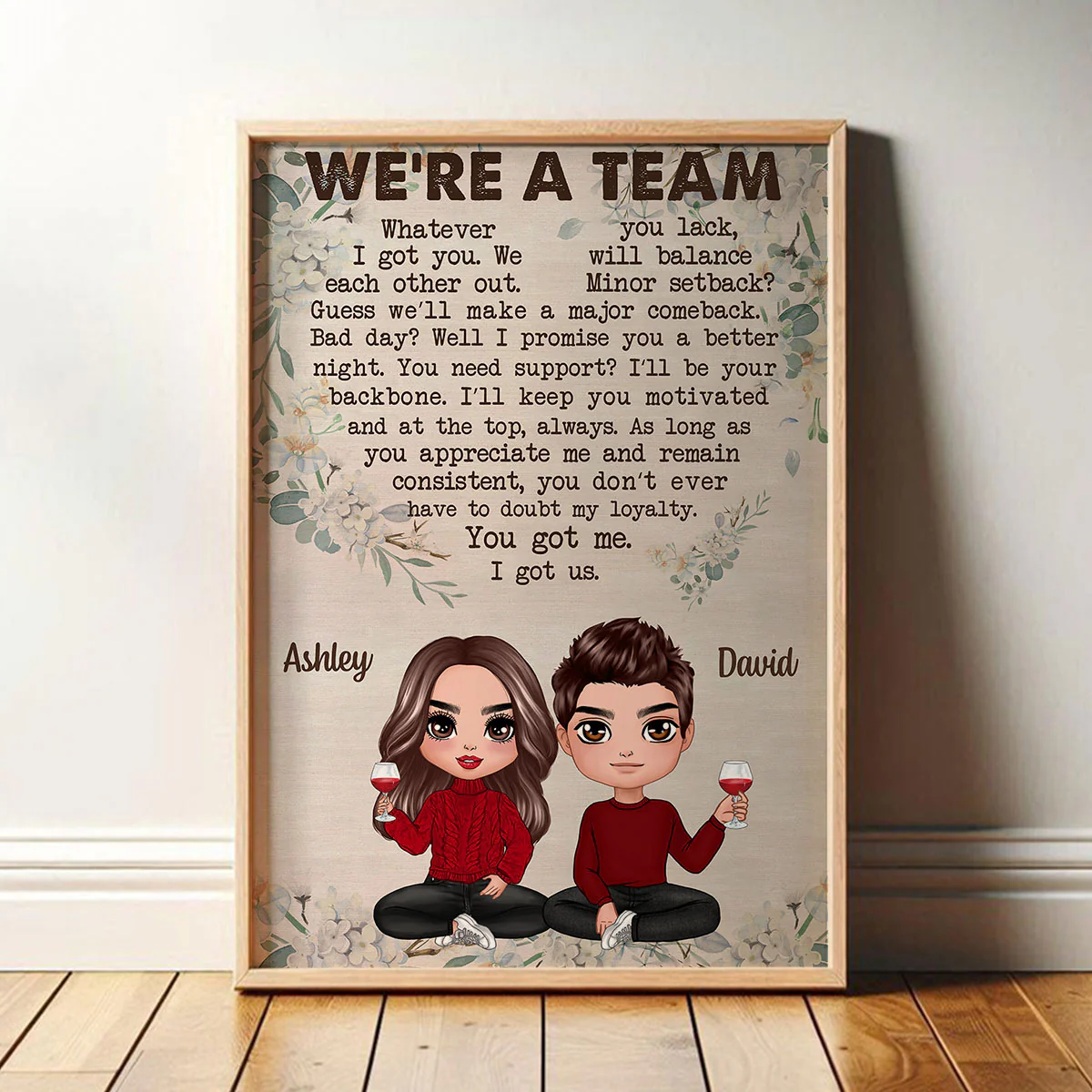 We‘re A Team Valentine’s Day Gift, Anniversary Gift For Him Gift For Her Personalized Vertical Poster - Image 3