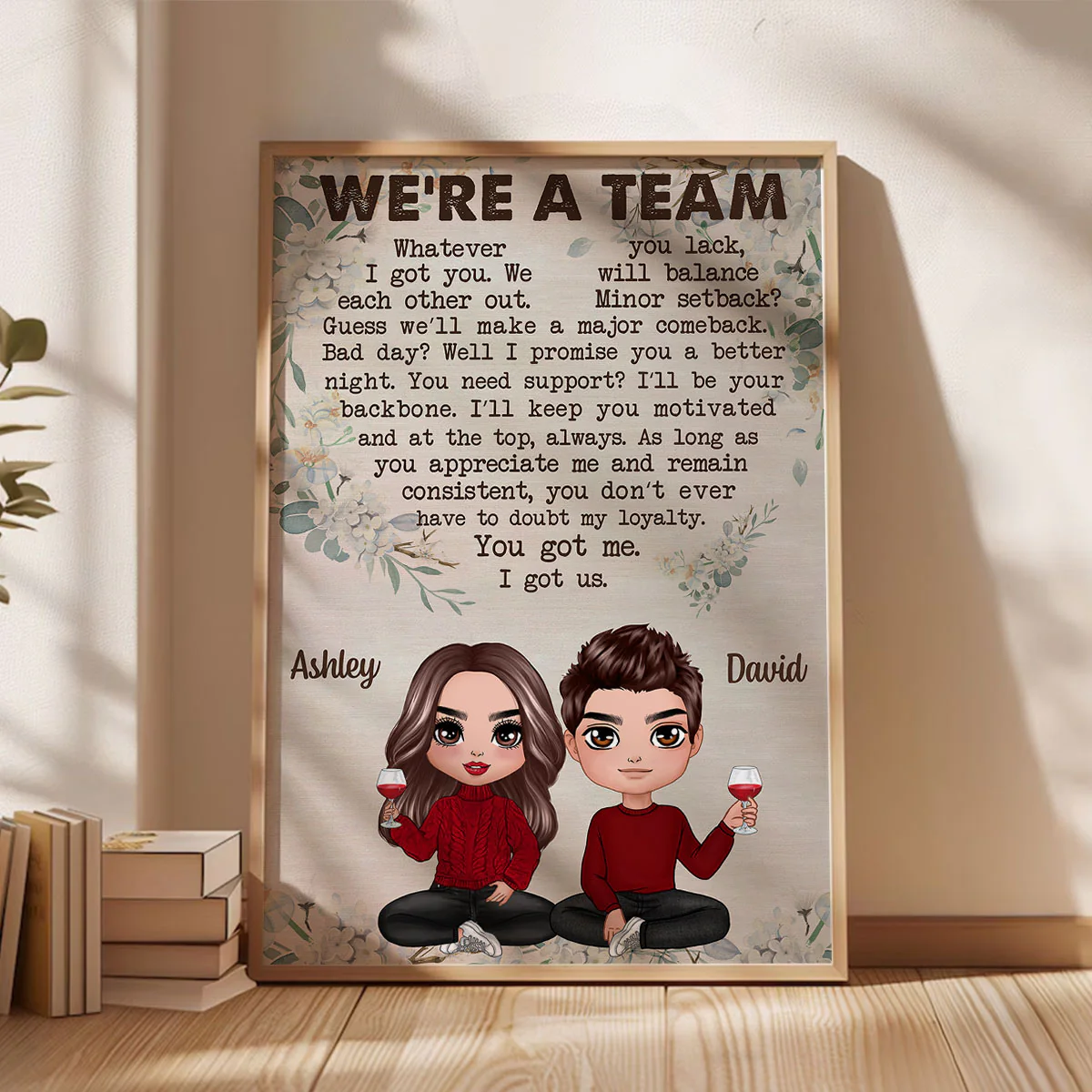 We‘re A Team Valentine’s Day Gift, Anniversary Gift For Him Gift For Her Personalized Vertical Poster - Image 5