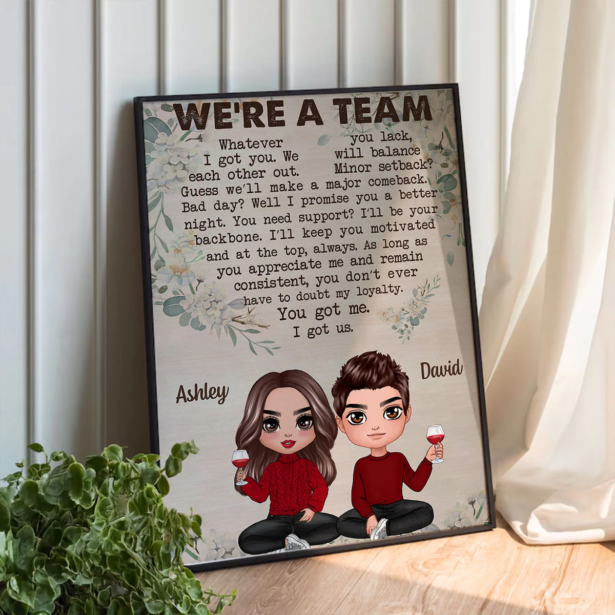 We‘re A Team Valentine’s Day Gift, Anniversary Gift For Him Gift For Her Personalized Vertical Poster - Image 7
