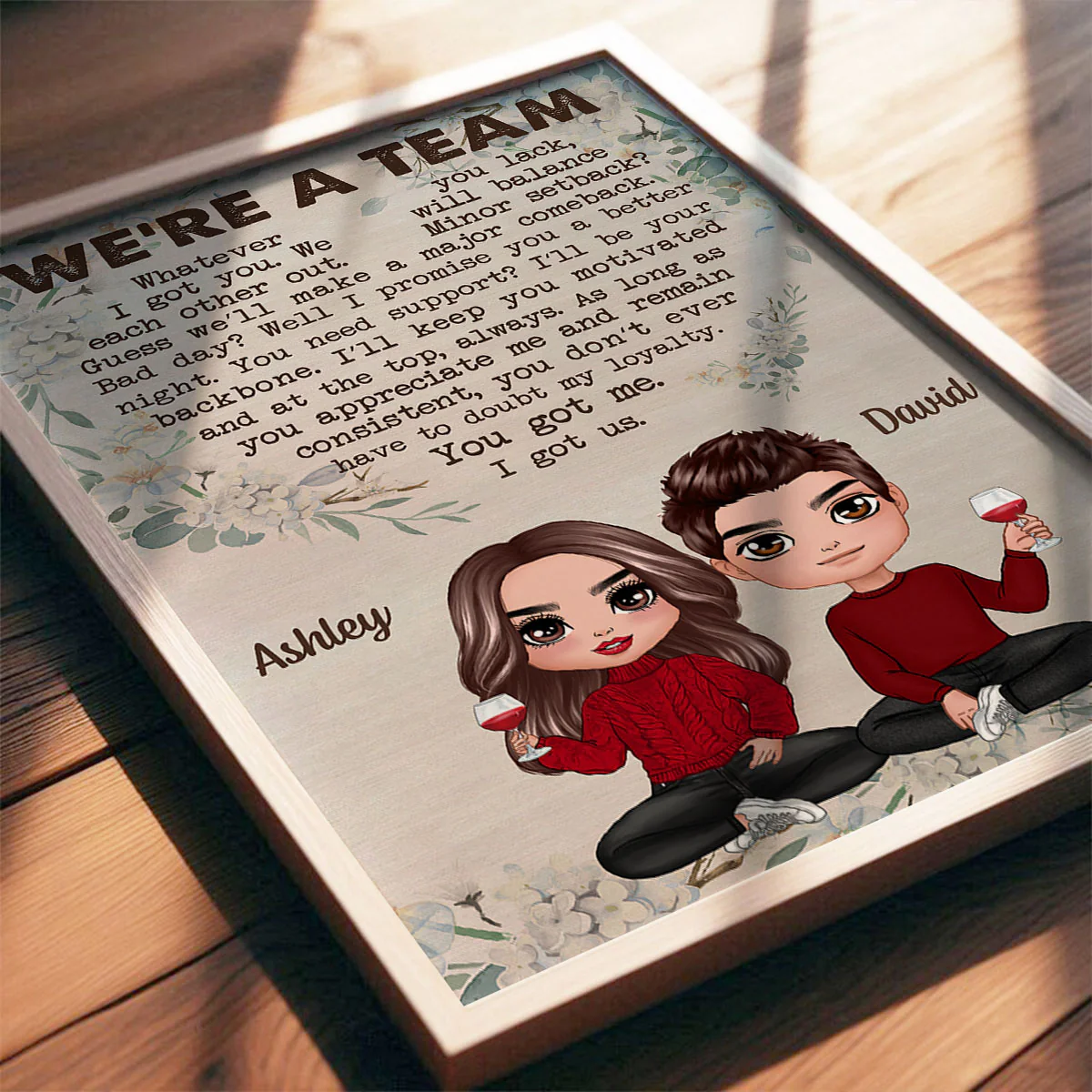We‘re A Team Valentine’s Day Gift, Anniversary Gift For Him Gift For Her Personalized Vertical Poster - Image 9