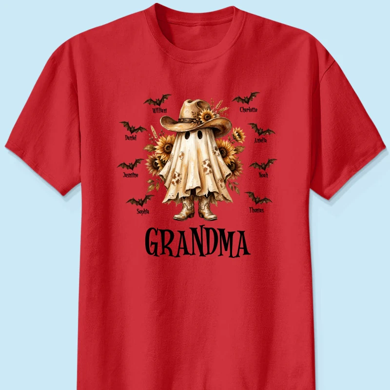 Western Cowgirl Boo Grandma Fall Season Halloween - Personalized Shirt - Halloween Gift For Grandma - Image 11
