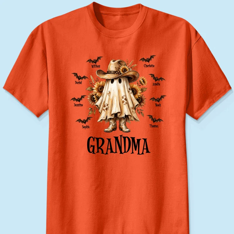 Western Cowgirl Boo Grandma Fall Season Halloween - Personalized Shirt - Halloween Gift For Grandma - Image 12