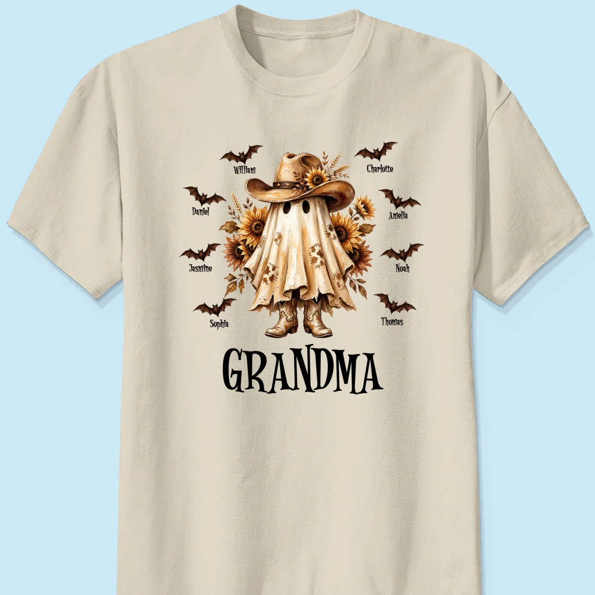 Western Cowgirl Boo Grandma Fall Season Halloween - Personalized Shirt - Halloween Gift For Grandma - Image 13