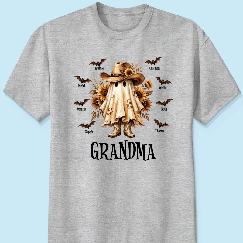 Western Cowgirl Boo Grandma Fall Season Halloween - Personalized Shirt - Halloween Gift For Grandma - Image 15