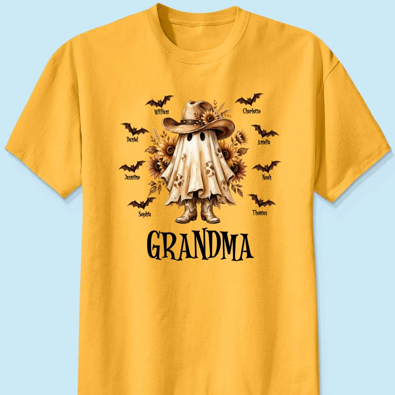 Western Cowgirl Boo Grandma Fall Season Halloween - Personalized Shirt - Halloween Gift For Grandma - Image 18