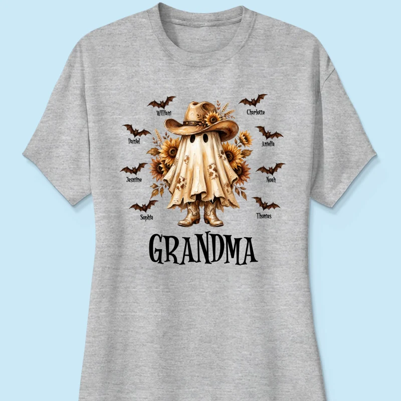 Western Cowgirl Boo Grandma Fall Season Halloween - Personalized Shirt - Halloween Gift For Grandma - Image 22