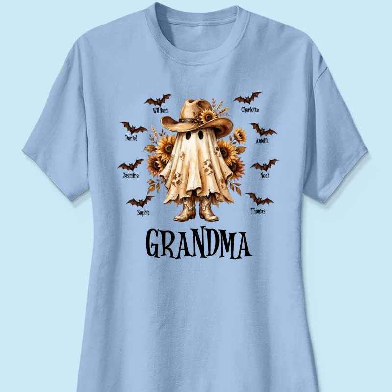 Western Cowgirl Boo Grandma Fall Season Halloween - Personalized Shirt - Halloween Gift For Grandma - Image 24