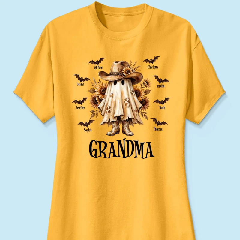 Western Cowgirl Boo Grandma Fall Season Halloween - Personalized Shirt - Halloween Gift For Grandma - Image 25