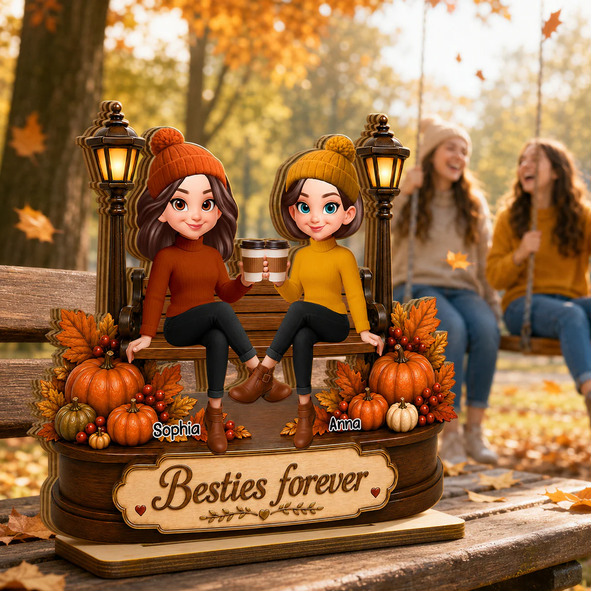 We've Been Friends For So Long - Personalized 2-Layered Wooden Plaque - Fall Season, Birthday Gift For Friends, Besties, Sisters - Image 5