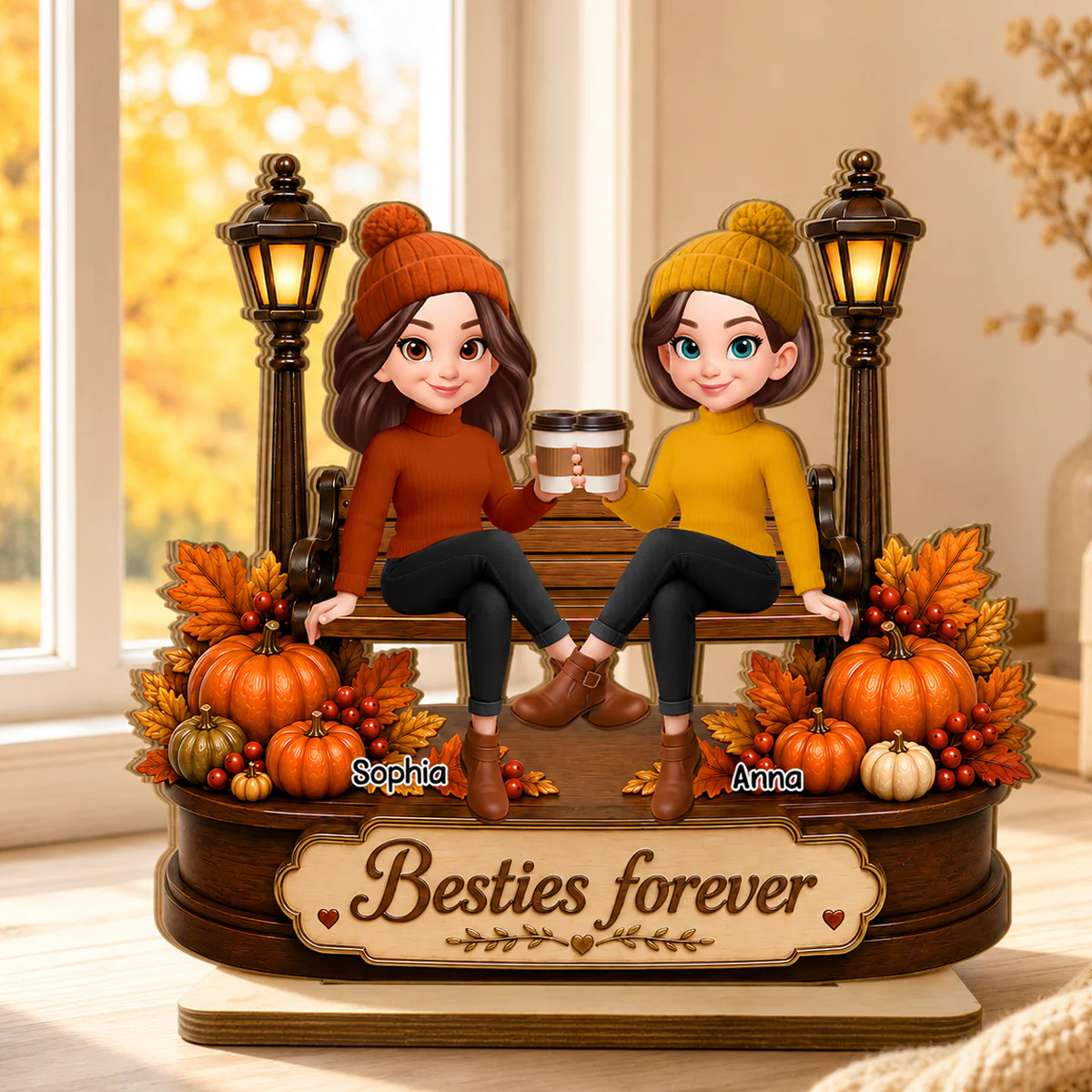 We've Been Friends For So Long - Personalized 2-Layered Wooden Plaque - Fall Season, Birthday Gift For Friends, Besties, Sisters - Image 7