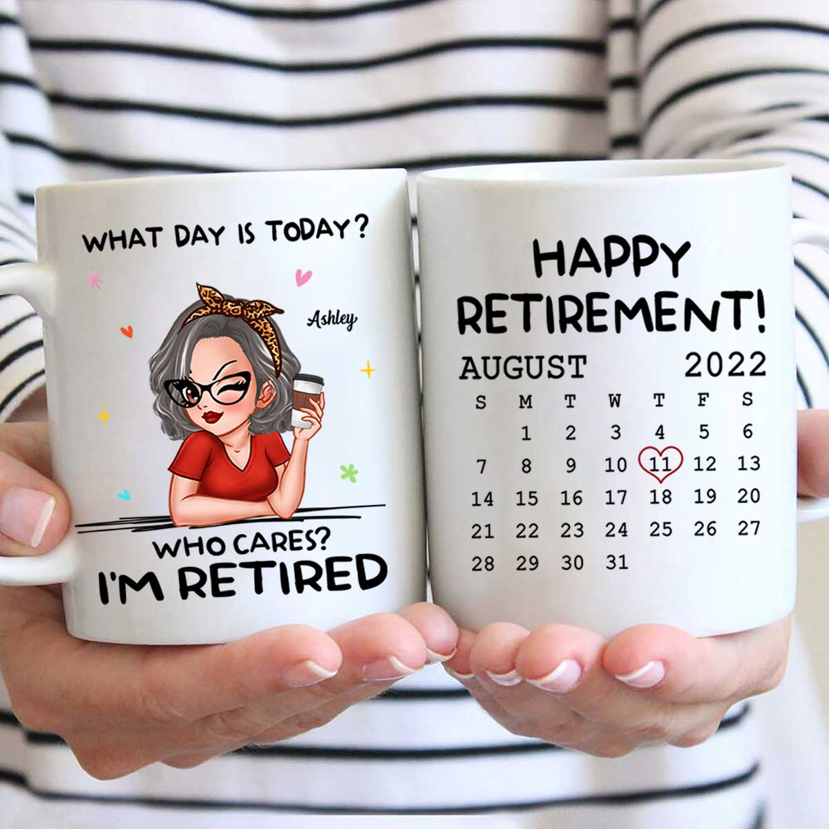 What Day Is Today Happy Retirement Funny Gift Calendar Date Personalized Mug - Image 3