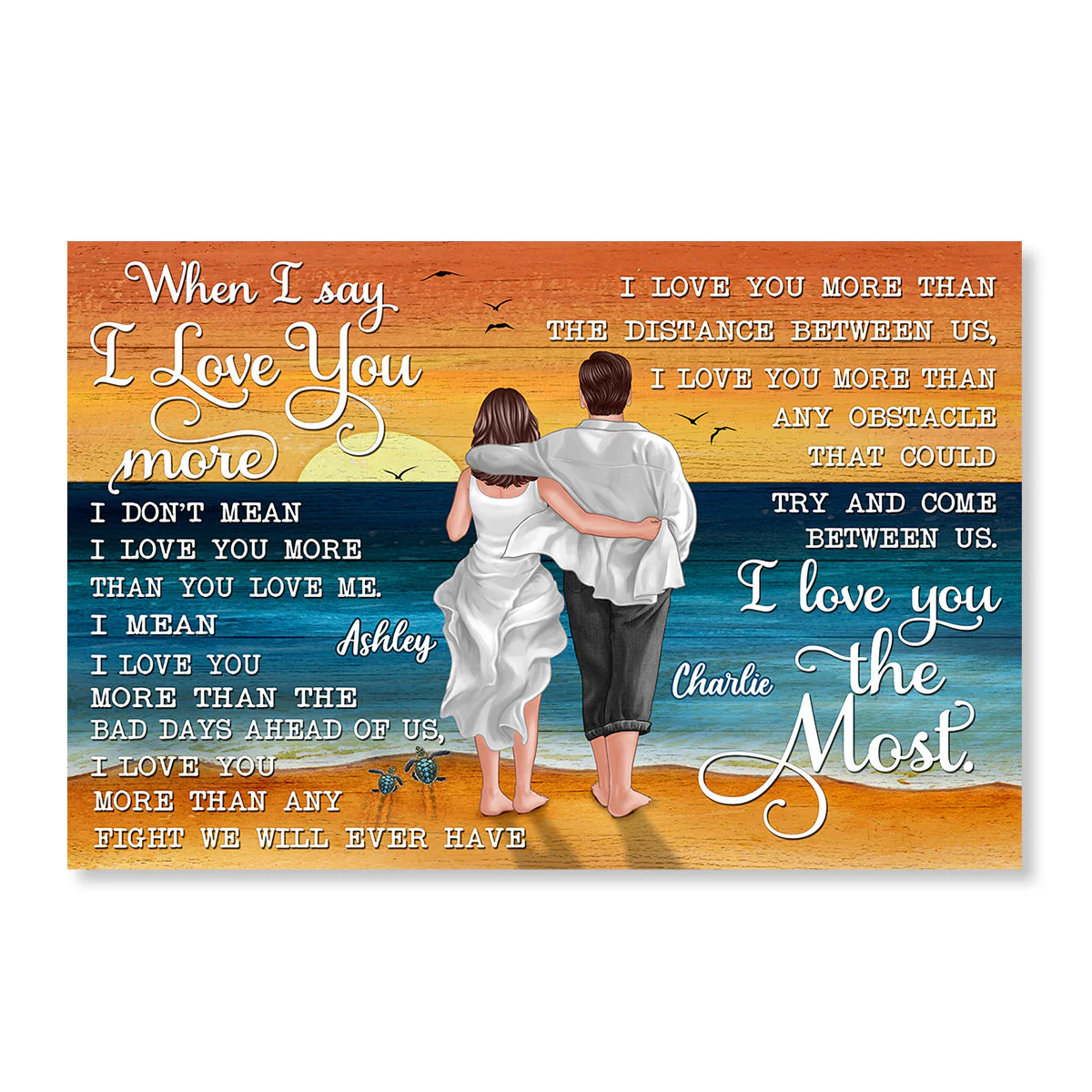 When I Say I Love You More Beach Summer Personalized Horizontal Poster