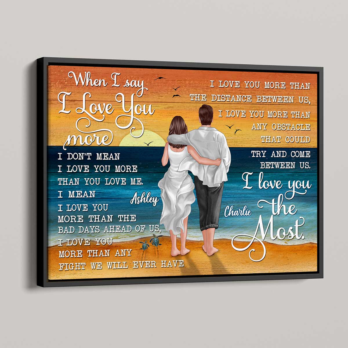 When I Say I Love You More Beach Summer Personalized Horizontal Poster - Image 2