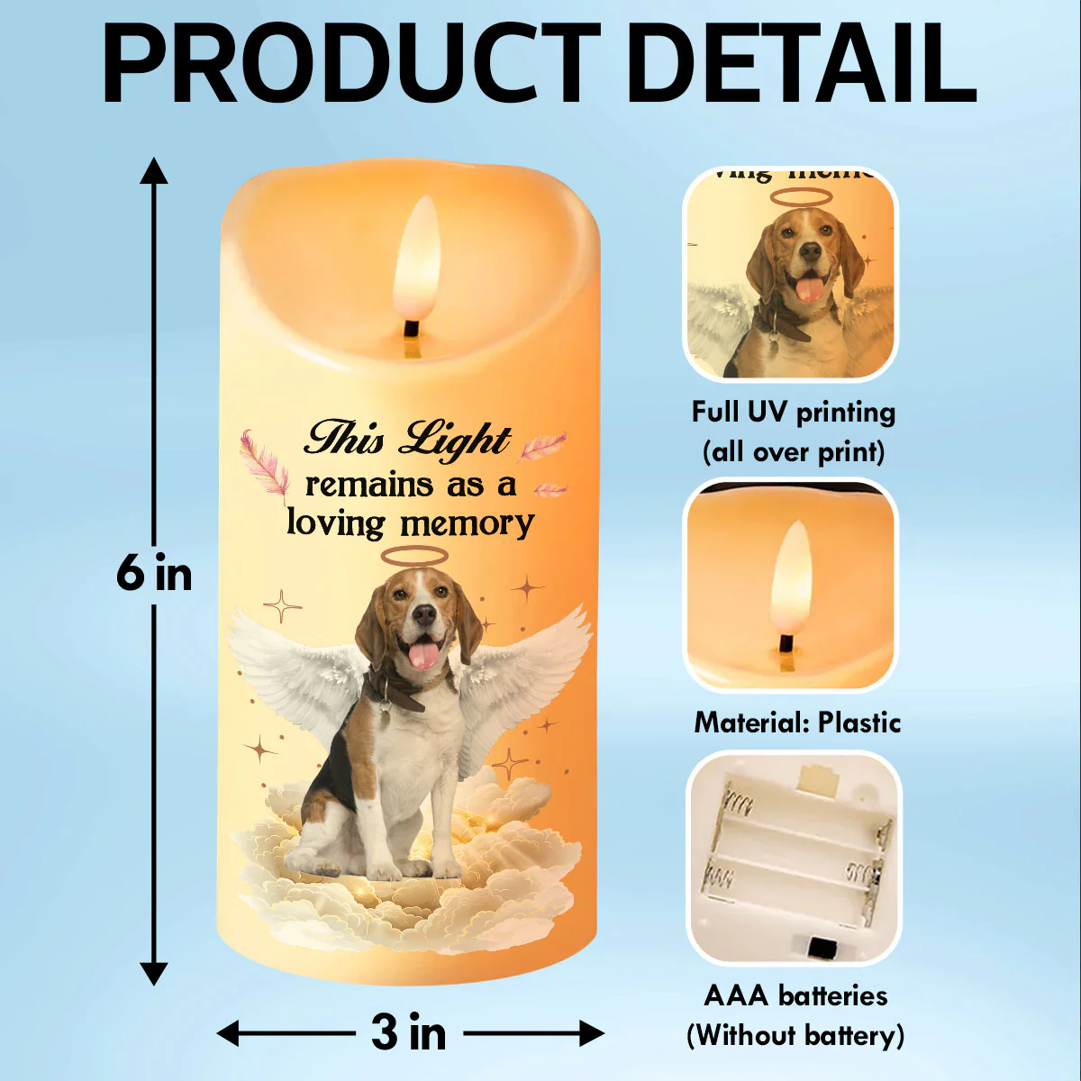 When Tomorrow Starts Without Me Pet Loss Memorial Personalized LED Candle, Custom Photo Sympathy Gift - Image 10