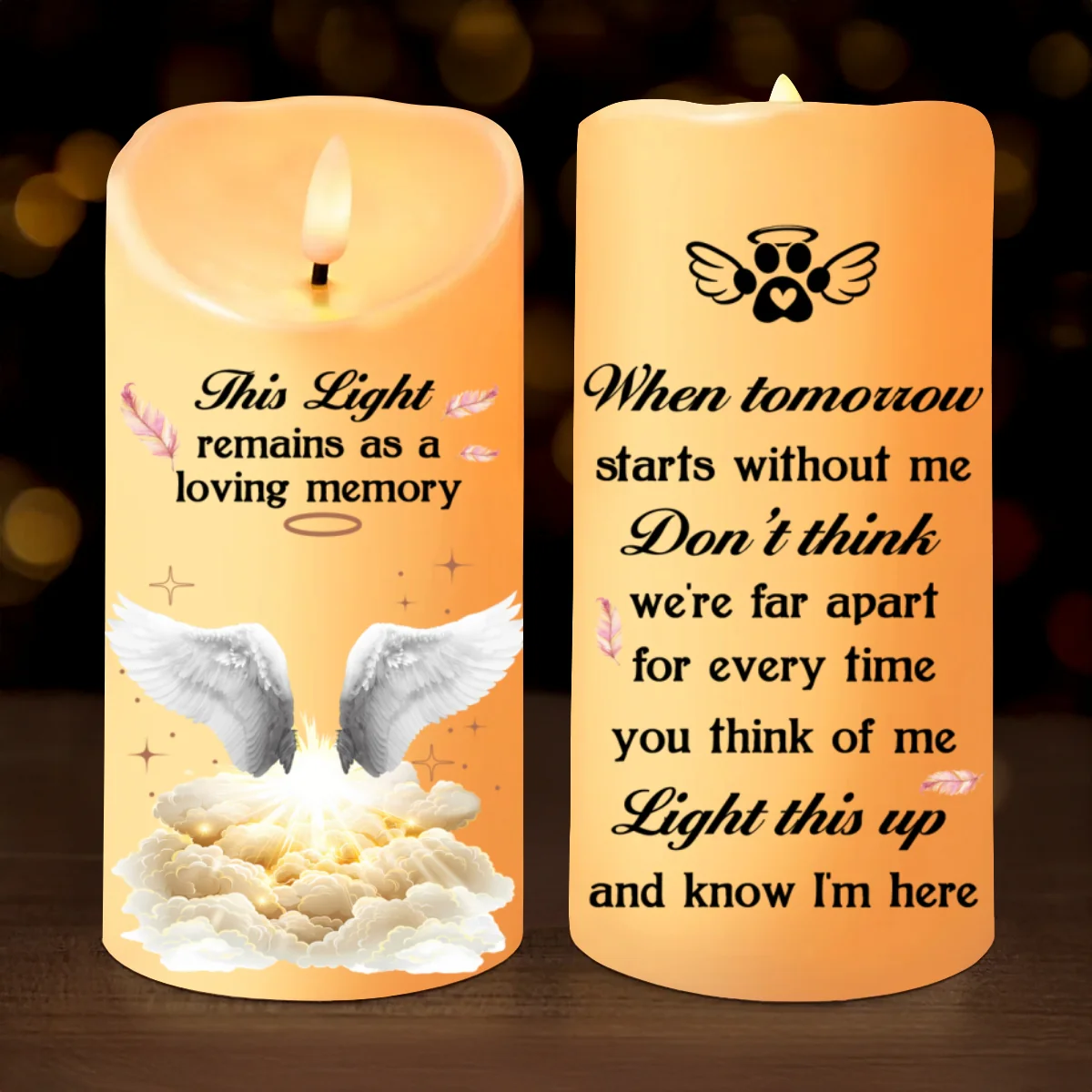 When Tomorrow Starts Without Me Pet Loss Memorial Personalized LED Candle, Custom Photo Sympathy Gift - Image 11