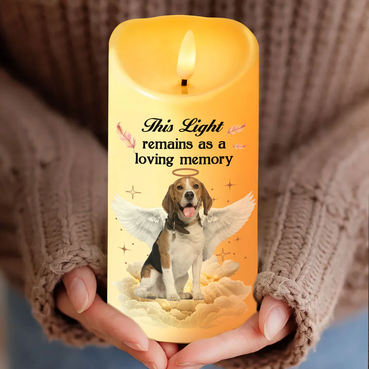 When Tomorrow Starts Without Me Pet Loss Memorial Personalized LED Candle, Custom Photo Sympathy Gift - Image 4