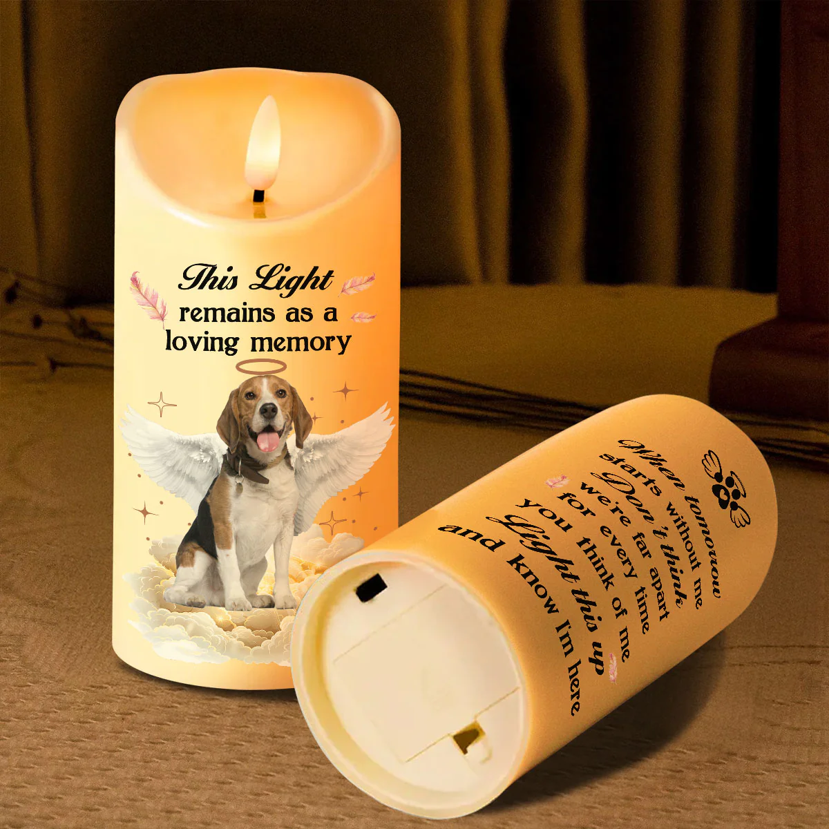 When Tomorrow Starts Without Me Pet Loss Memorial Personalized LED Candle, Custom Photo Sympathy Gift - Image 5