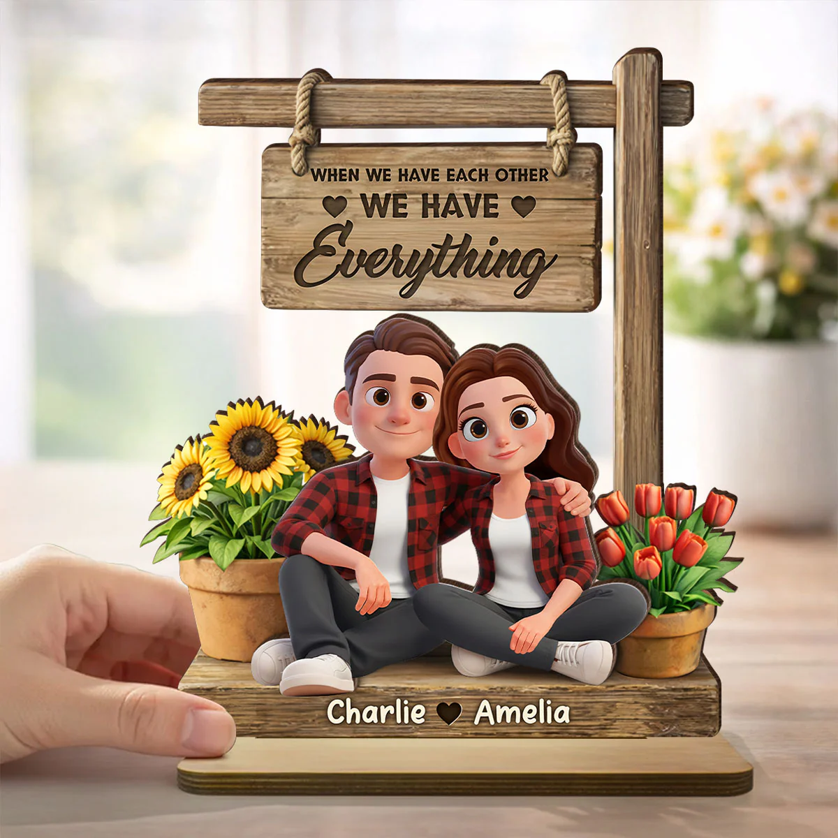 When We Have Each Other We Have Everything - Personalized 2-Layered Wooden Plaque - Anniversary, Valentine's Day Gift, Gift For Him, Gift For Her - Image 7