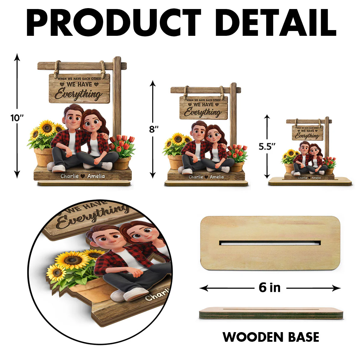 When We Have Each Other We Have Everything - Personalized 2-Layered Wooden Plaque - Anniversary, Valentine's Day Gift, Gift For Him, Gift For Her - Image 9