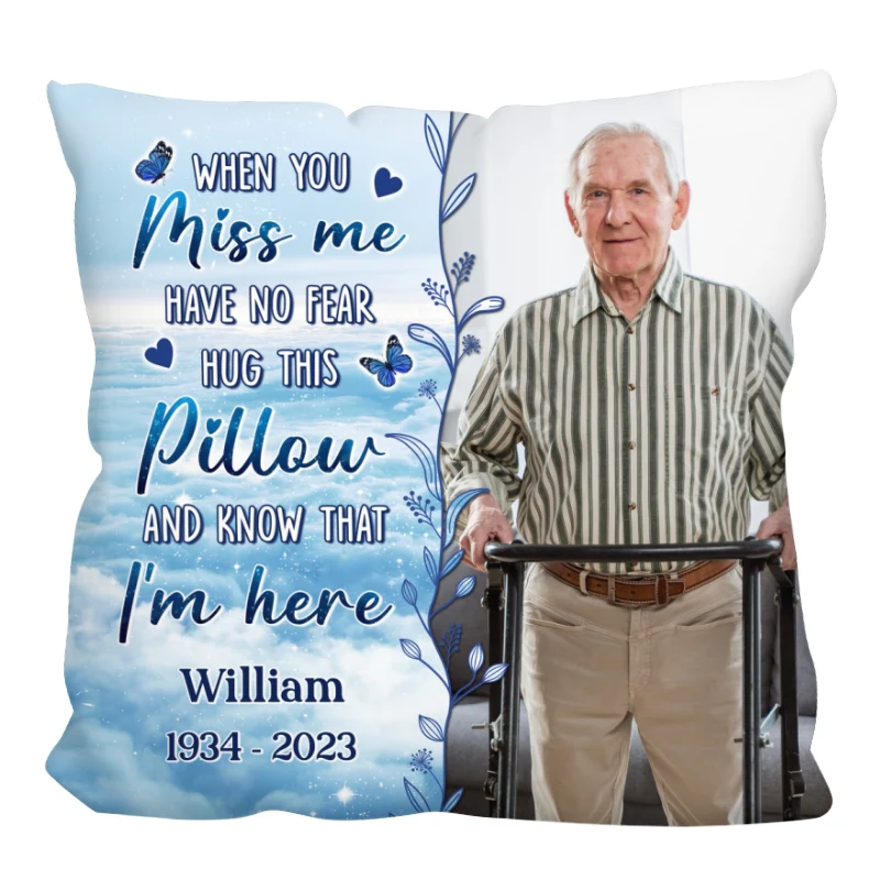 When You Miss Me Hug This Pillow Photo Inserted Sky Cloud Personalized Pillow - Image 6