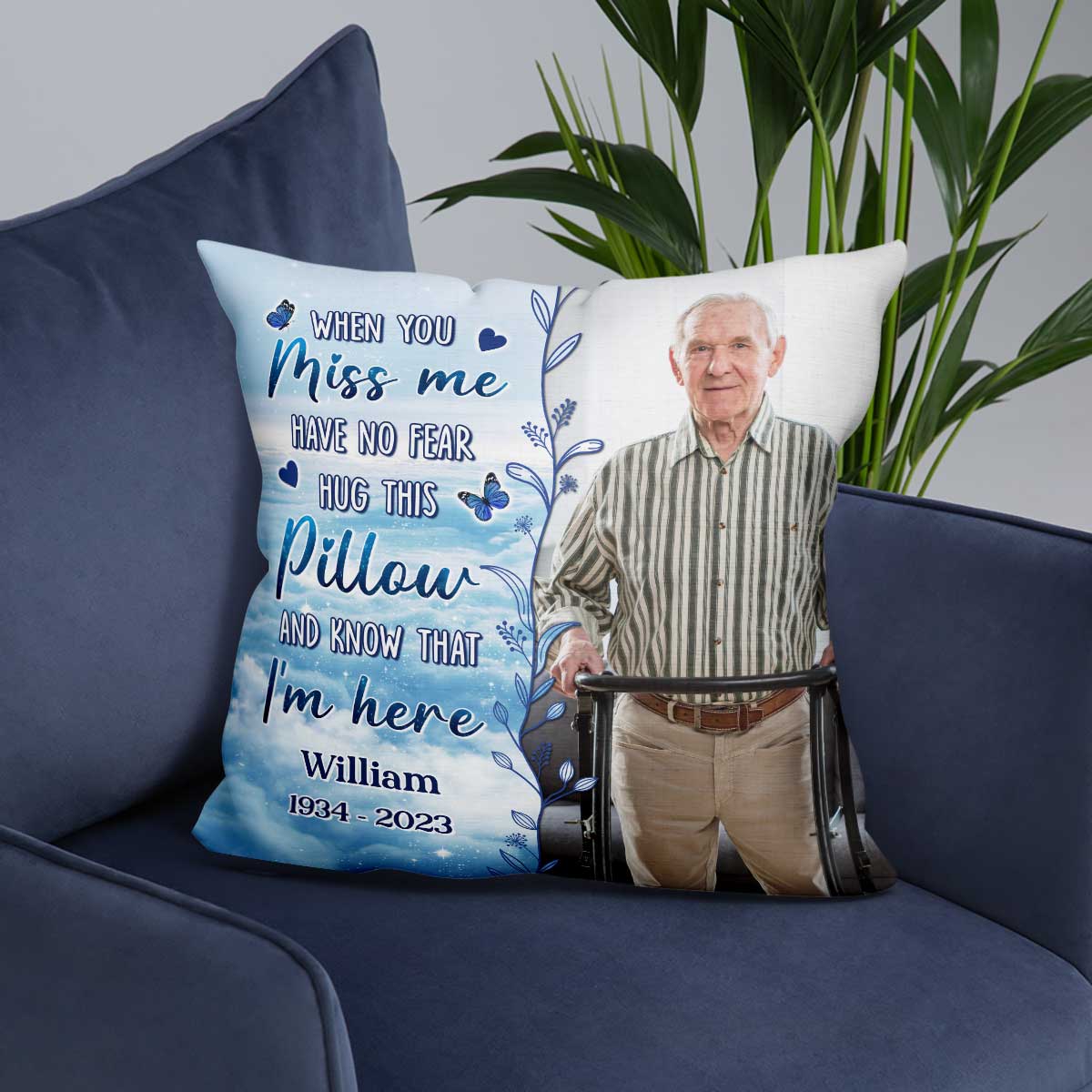When You Miss Me Hug This Pillow Photo Inserted Sky Cloud Personalized Pillow - Image 9