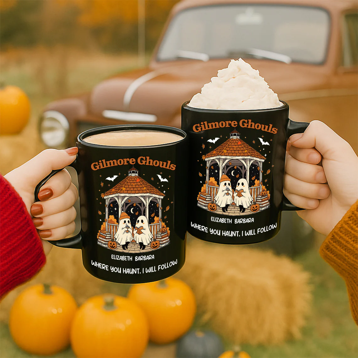 Where You Hunt I Will Follow Besties Ghouls Personalized Mug, Halloween Gift For Best Friends - Image 4