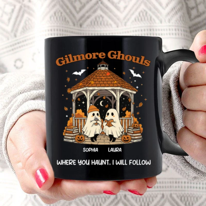 Where You Hunt I Will Follow Besties Ghouls Personalized Mug, Halloween Gift For Best Friends - Image 7