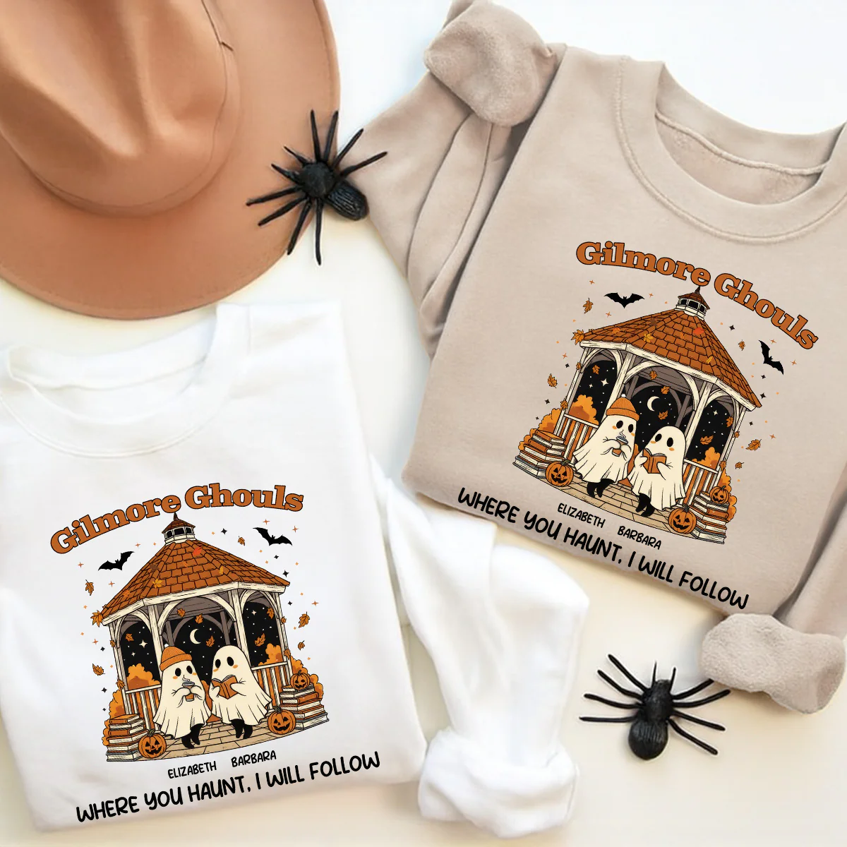 Where You Hunt I Will Follow Besties Ghouls Personalized Sweatshirt, Halloween Matching Shirt For Best Friends - Image 3