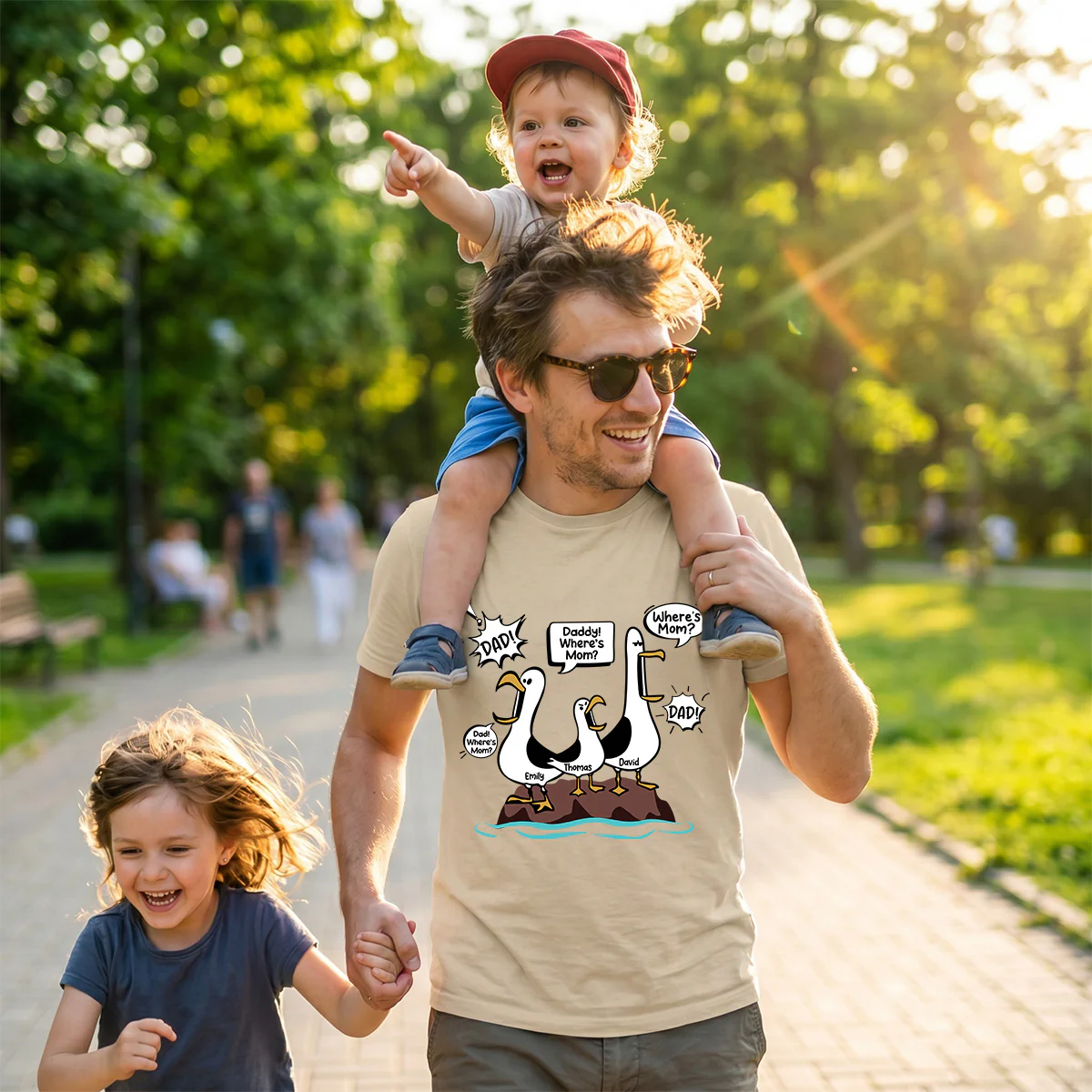 Where's Mom Funny Seagulls - Personalized Shirt - Funny Father's Day Gift For Dad, Husband - Image 7