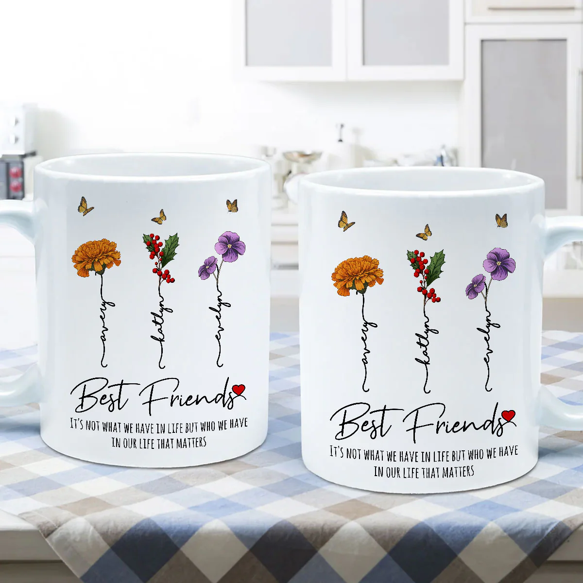Who We Have In Our Life That Matters Birth Month Flowers Personalized Mug, Gift For Besties, Sisters - Image 6