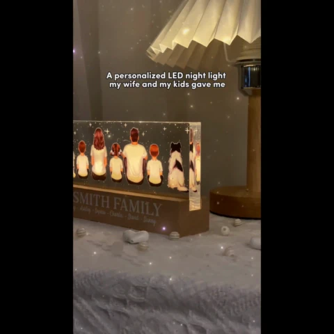 Whole Family Together Personalized Acrylic LED Night Light, Father's Day Gift For Dad, For Husband - Image 2