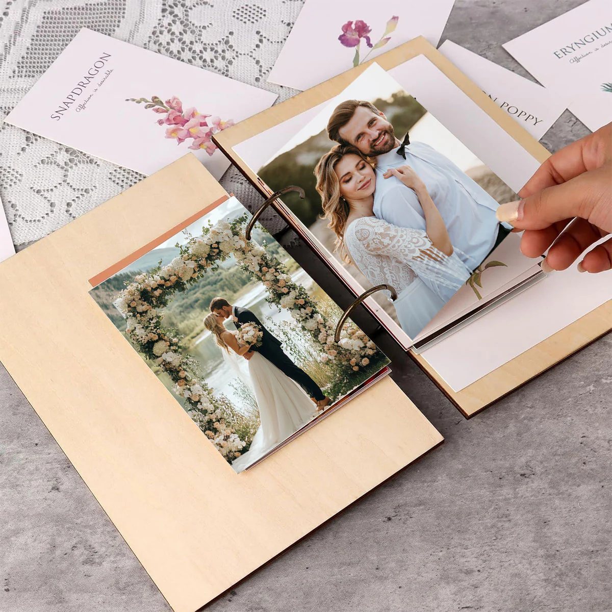 Wildflower Wedding Couple Personalized Card Keeper, Wedding Shower Card Holder - Image 4